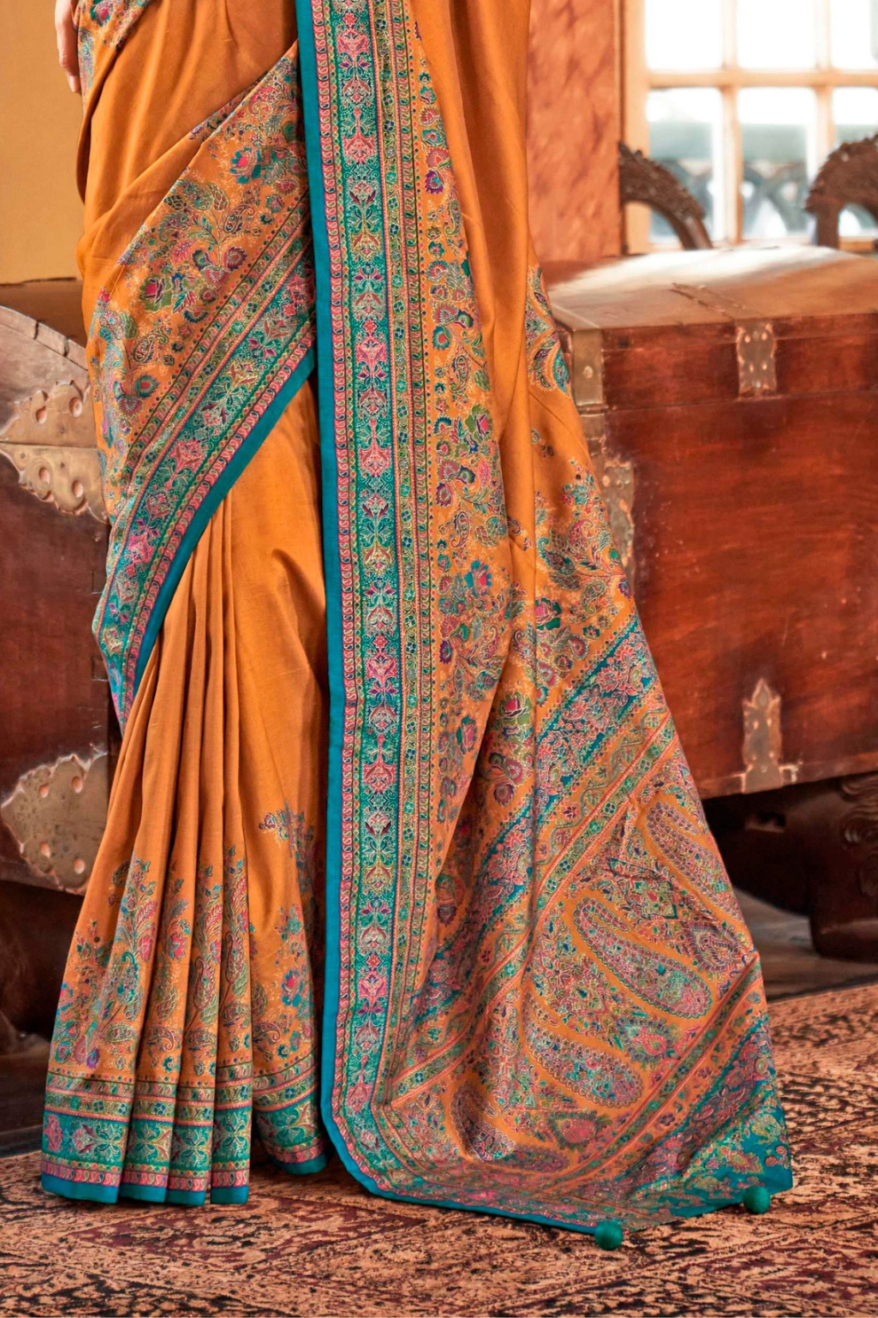 Soft Polyester Viscose Silk Saree with Hand Block Luxury Print - LaVante Fashion