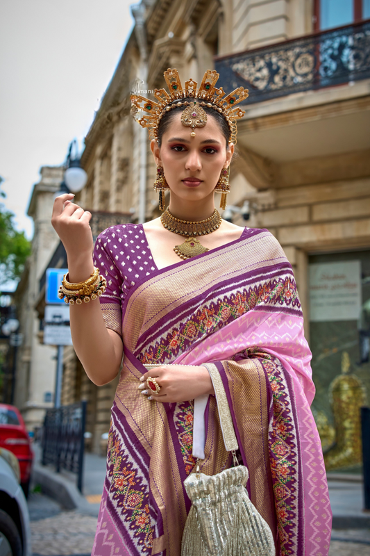 Premium Printed Saree in Polyester Viscose Silk with Shine