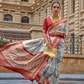 Premium Printed Saree in Polyester Viscose Silk with Shine