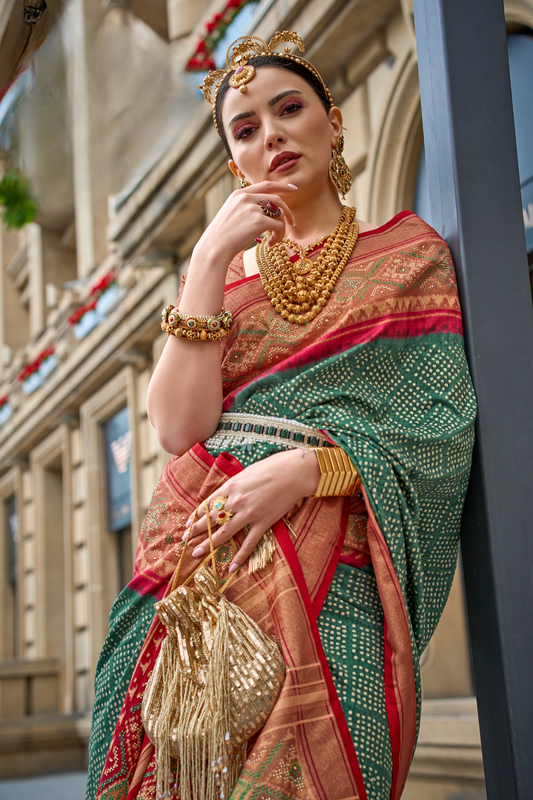 Premium Printed Saree in Polyester Viscose Silk with Shine