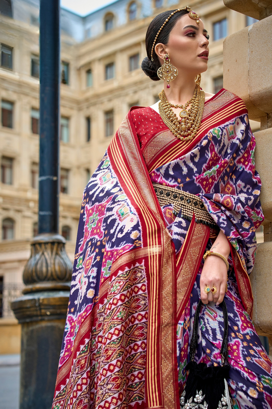 Premium Printed Saree in Polyester Viscose Silk with Shine