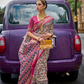 Premium Printed Saree in Polyester Viscose Silk with Shine