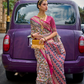Premium Printed Saree in Polyester Viscose Silk with Shine