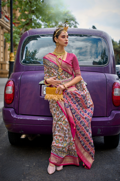Premium Printed Saree in Polyester Viscose Silk with Shine