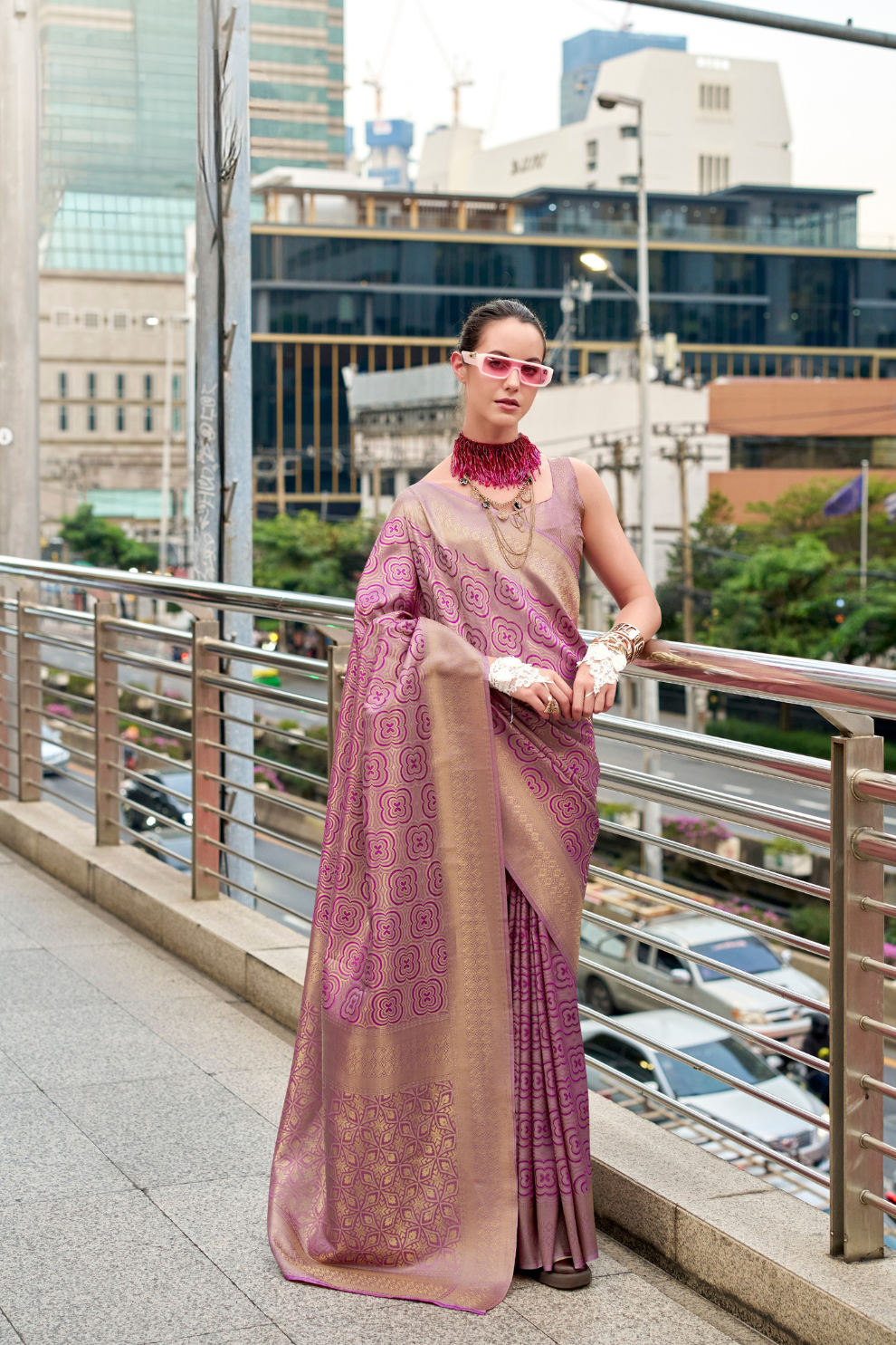 Handloom Kanchivaram Buttery Silk Saree with Rich Zari Weaving - LaVante Fashion