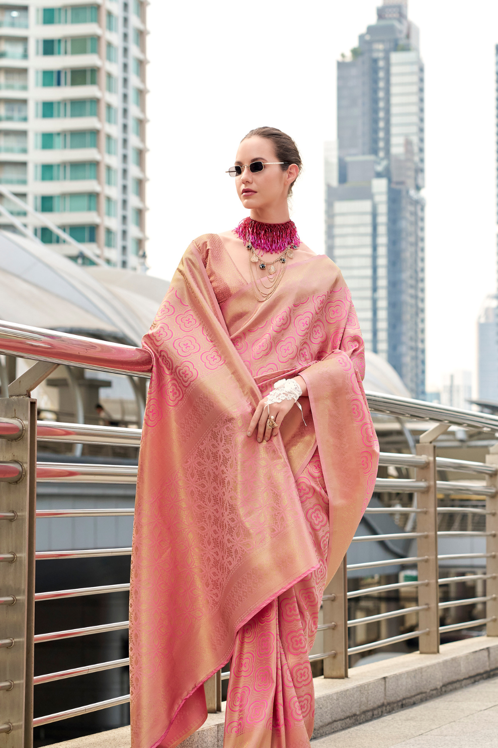 Handloom Kanchivaram Buttery Silk Saree with Rich Zari Weaving - LaVante Fashion