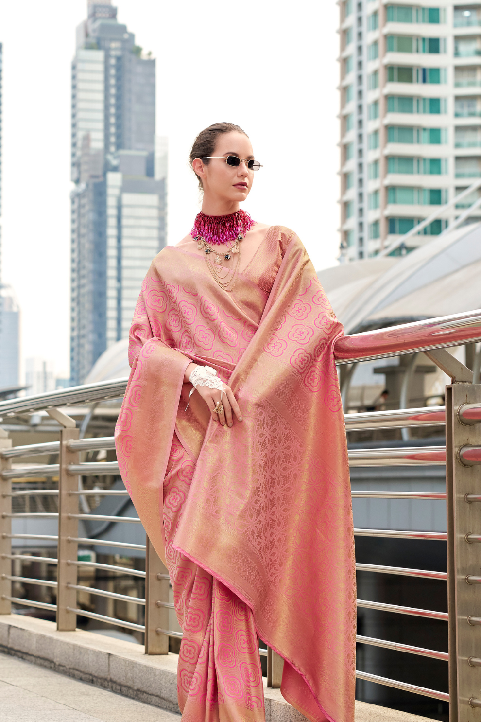 Handloom Kanchivaram Buttery Silk Saree with Rich Zari Weaving - LaVante Fashion