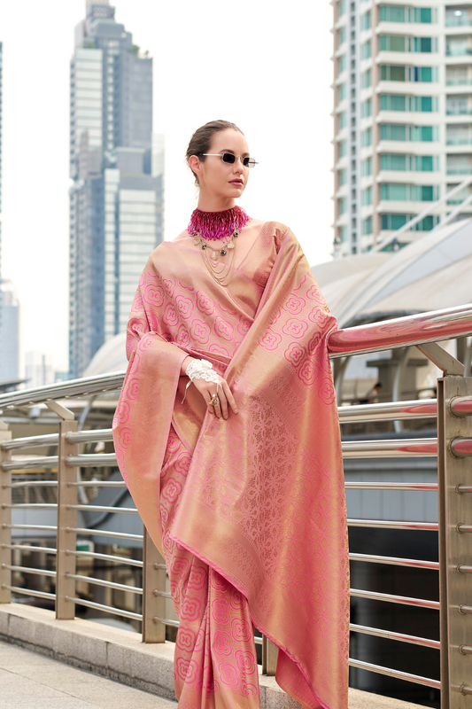 Handloom Kanchivaram Buttery Silk Saree with Rich Zari Weaving - LaVante Fashion