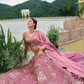 Beautifully Shaded Silk Lehenga with Handcrafted Embroidery & Cutwork