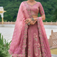 Beautifully Shaded Silk Lehenga with Handcrafted Embroidery & Cutwork