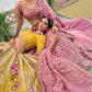 Beautifully Shaded Silk Lehenga with Handcrafted Embroidery & Cutwork