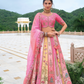 Beautifully Shaded Silk Lehenga with Handcrafted Embroidery & Cutwork