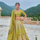Beautifully Shaded Silk Lehenga with Handcrafted Embroidery & Cutwork