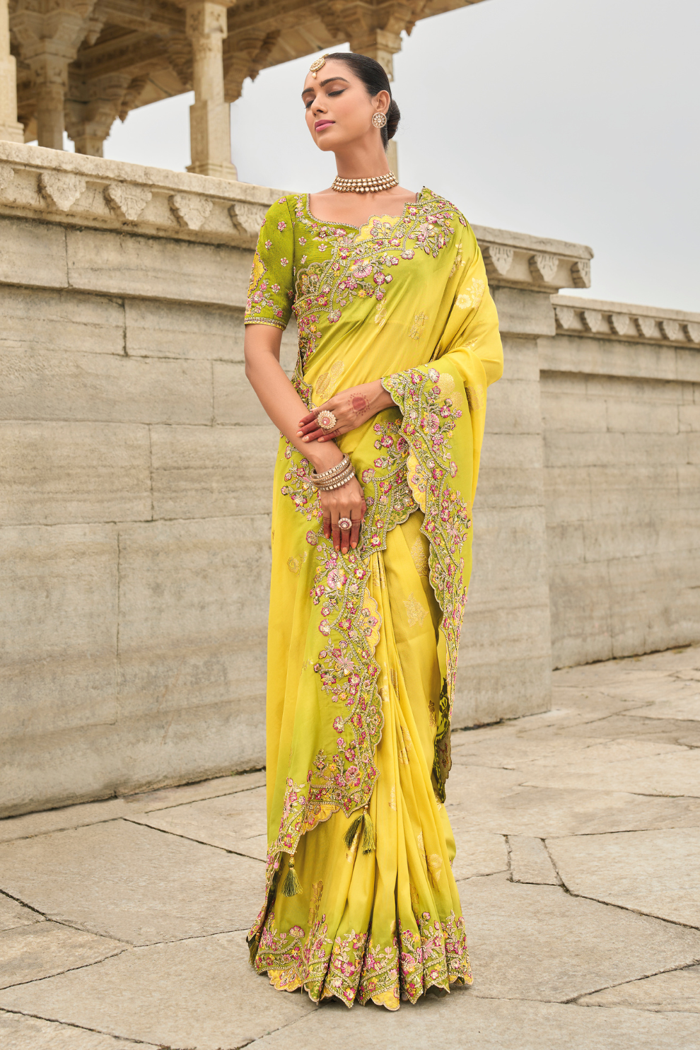 Soft Radiance in Pink Tissue Georgette Elegance