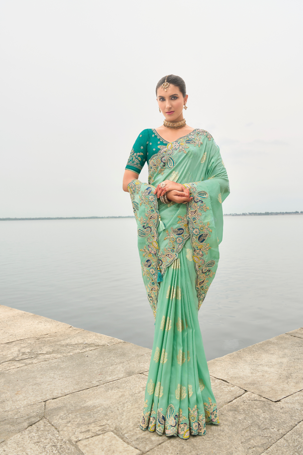 Soft Radiance in Pink Tissue Georgette Elegance