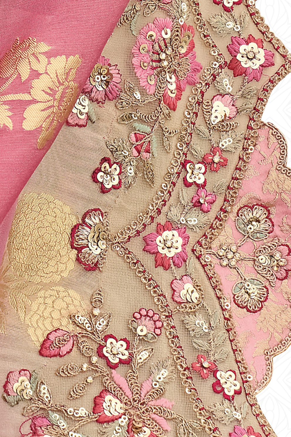 Soft Radiance in Pink Tissue Georgette Elegance