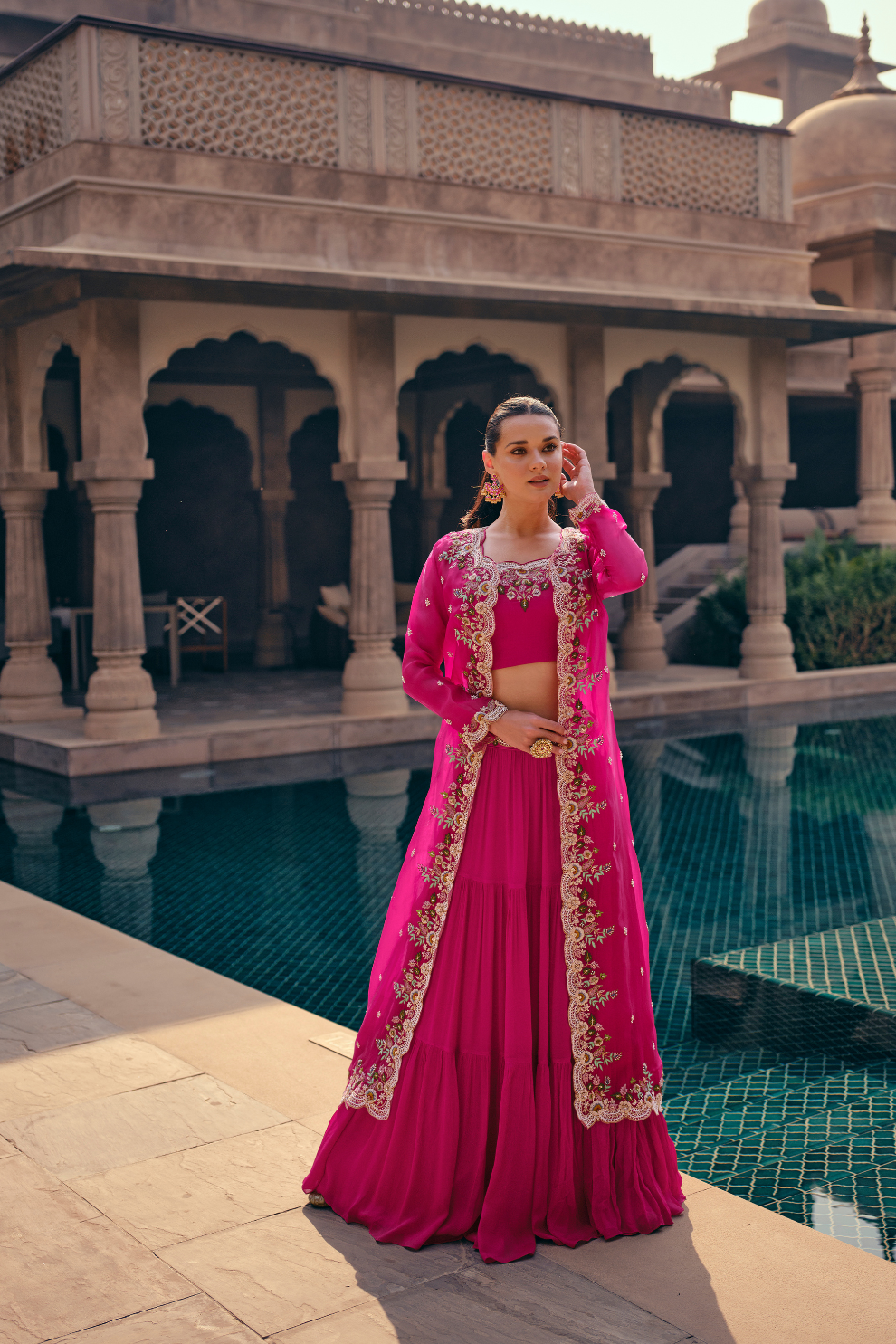Elegance Reimagined Indo-Western Style in Rich Chinnon Silk