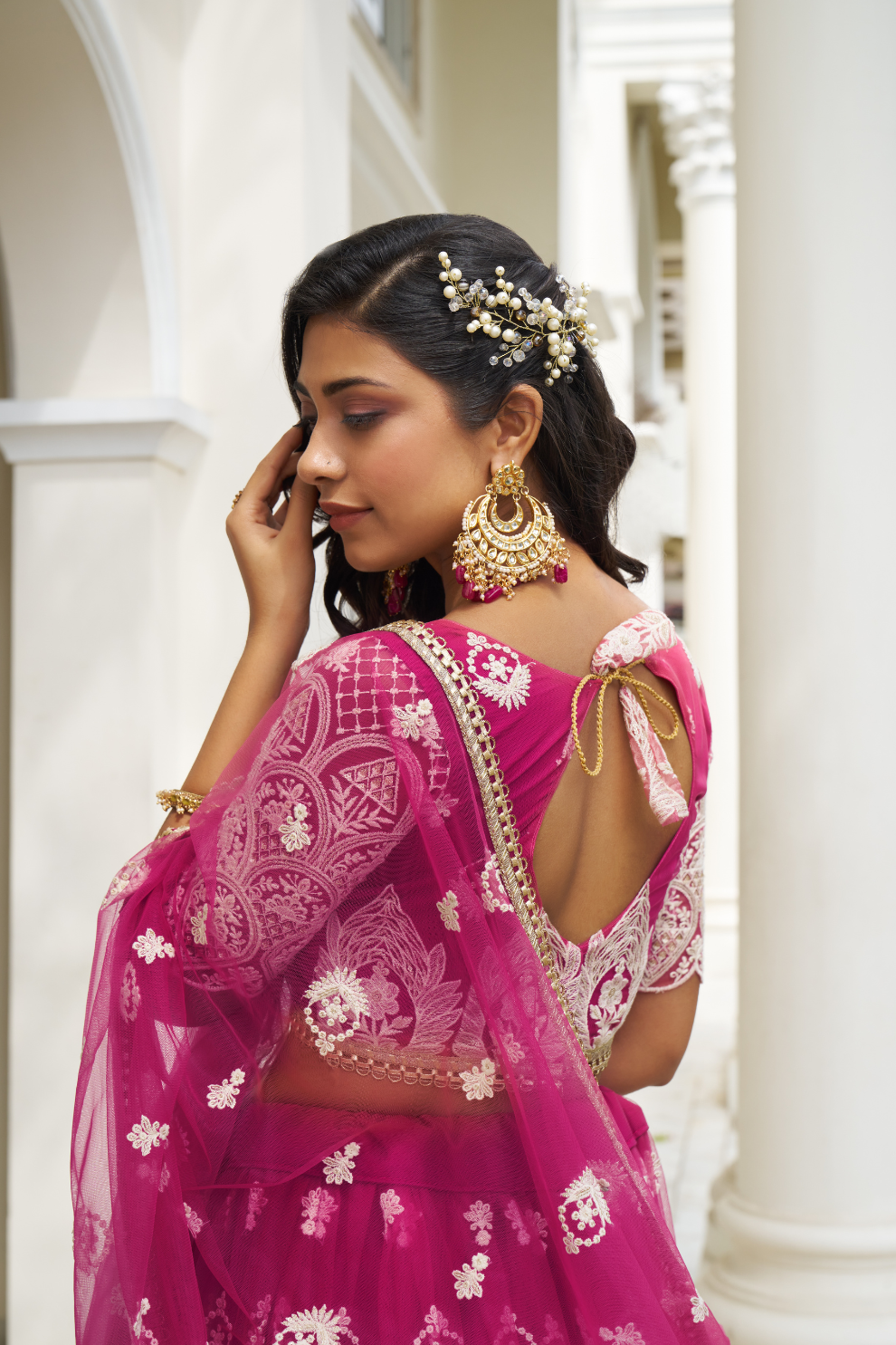 Graceful Thread and Sequin Embroidered Net Lehenga for Parties