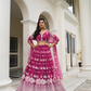 Graceful Thread and Sequin Embroidered Net Lehenga for Parties