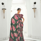 Digital Floral Printed Crepe Silk Saree with Graceful Drape