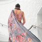 Digital Floral Printed Crepe Silk Saree with Graceful Drape