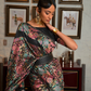 Floral Zari Silk Blend Banarasi Saree with Elegant Weave