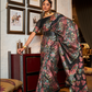 Floral Zari Silk Blend Banarasi Saree with Elegant Weave