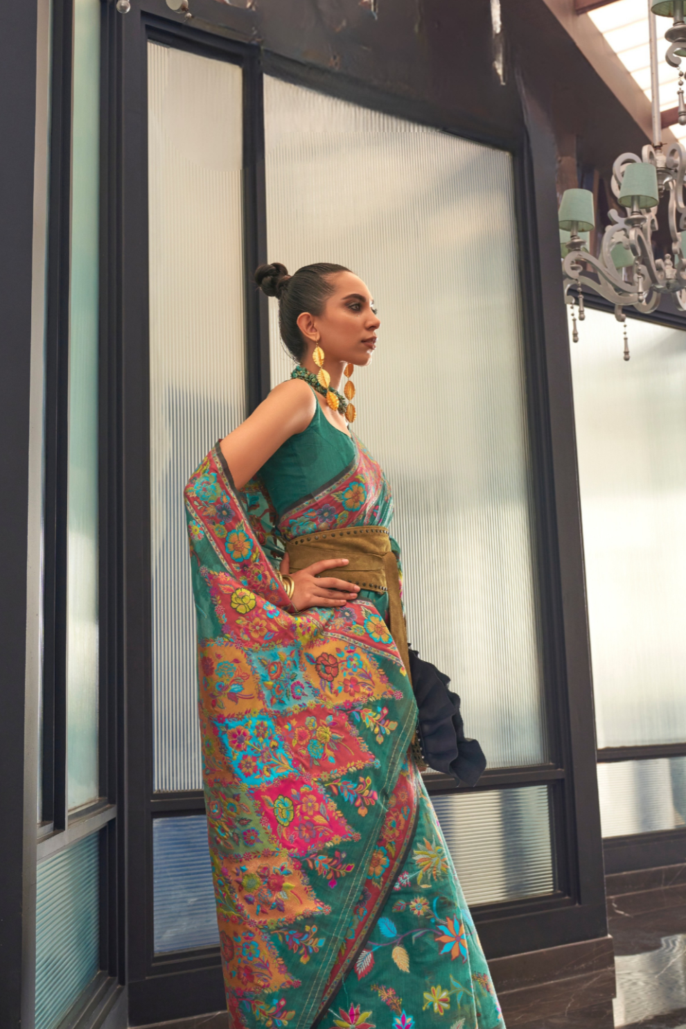 Kashmiri Modal Pashmina Silk Saree with Traditional Elegance