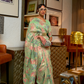Floral Zari Silk Blend Banarasi Saree with Elegant Weave