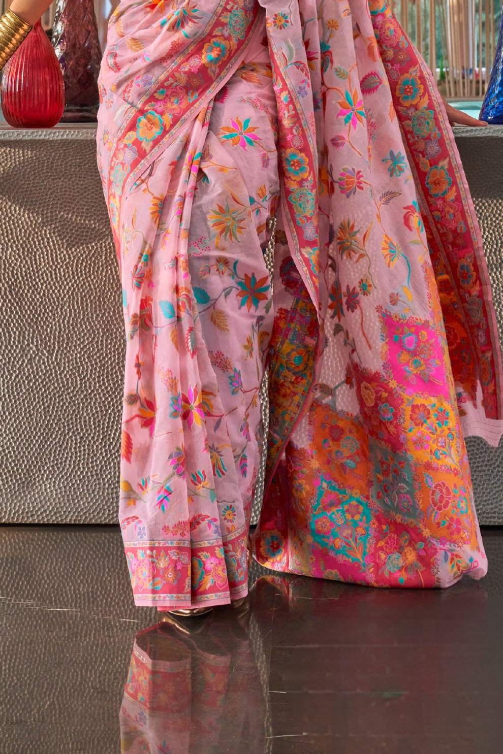 Kashmiri Modal Pashmina Silk Saree with Traditional Elegance