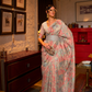 Floral Zari Silk Blend Banarasi Saree with Elegant Weave