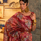 Floral Zari Silk Blend Banarasi Saree with Elegant Weave