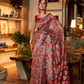 Floral Zari Silk Blend Banarasi Saree with Elegant Weave