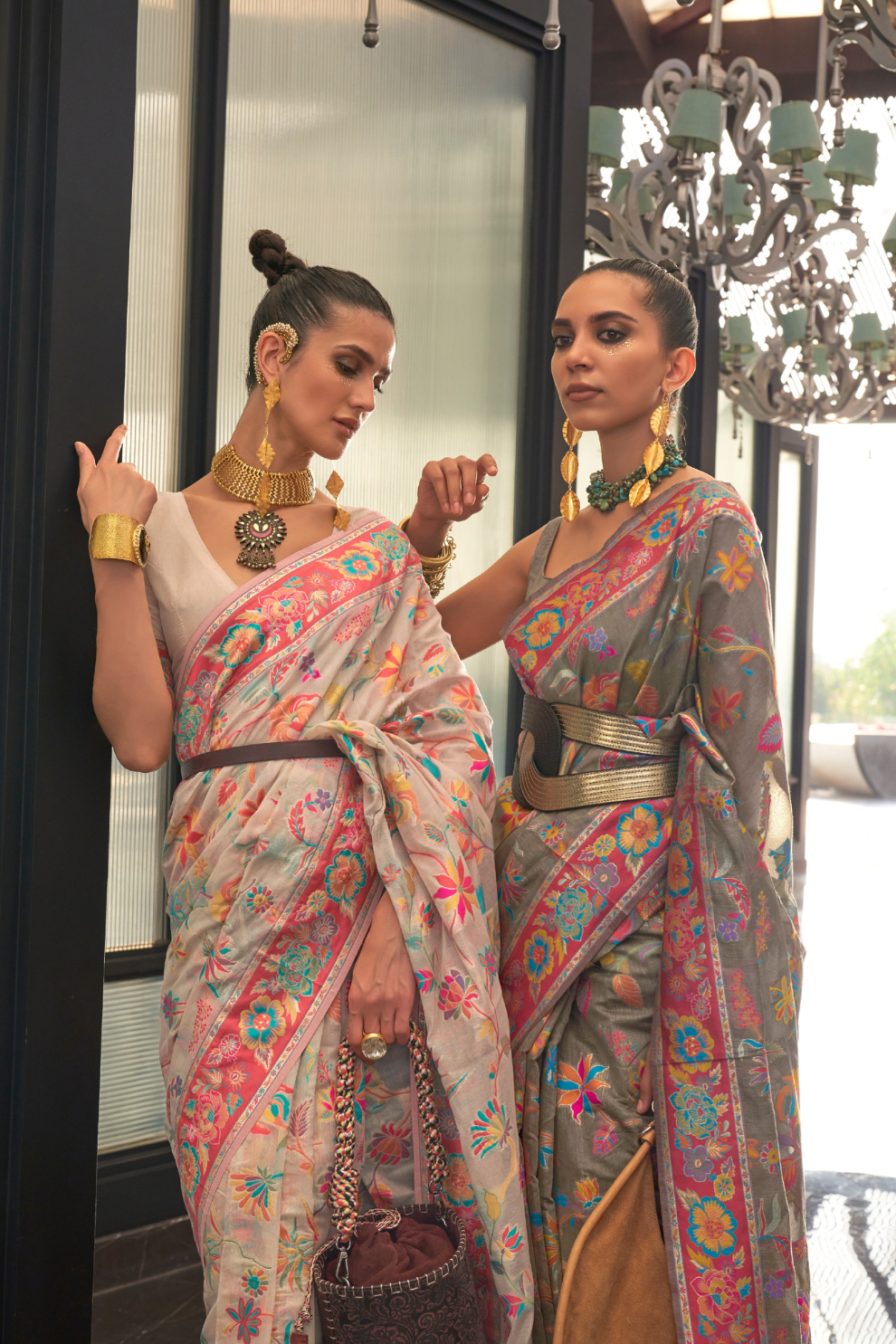 Kashmiri Modal Pashmina Silk Saree with Traditional Elegance