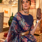 Floral Zari Silk Blend Banarasi Saree with Elegant Weave