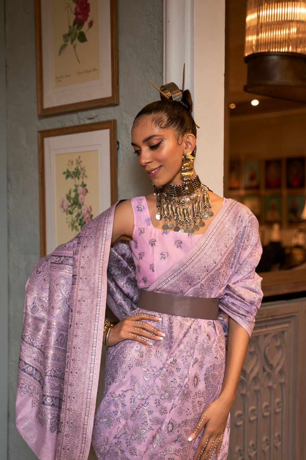 Kashmiri Woven Cotton Silk Designer Saree with Ethnic Charm