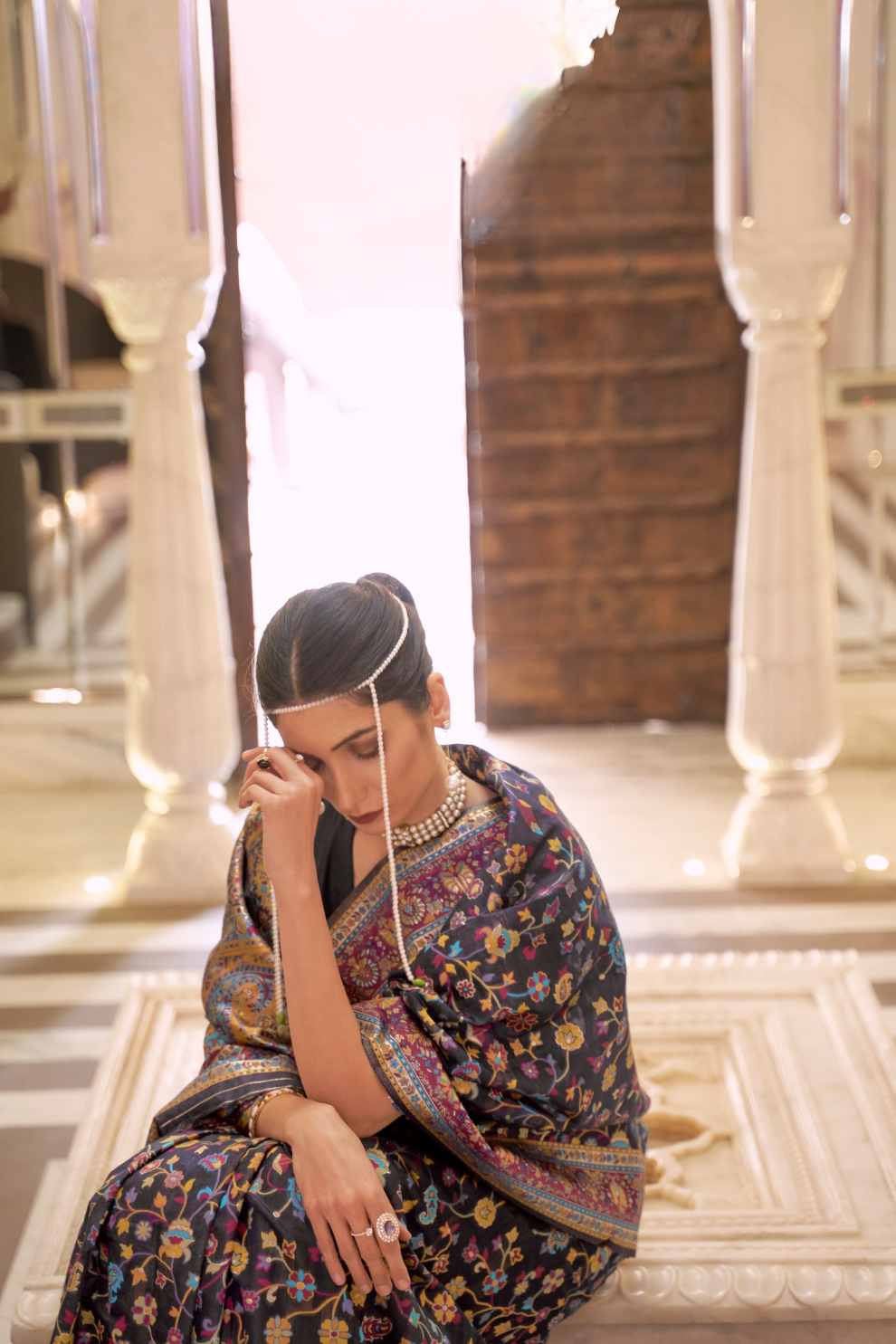 Premium Modal Silk Saree with Kashmiri Handloom Design