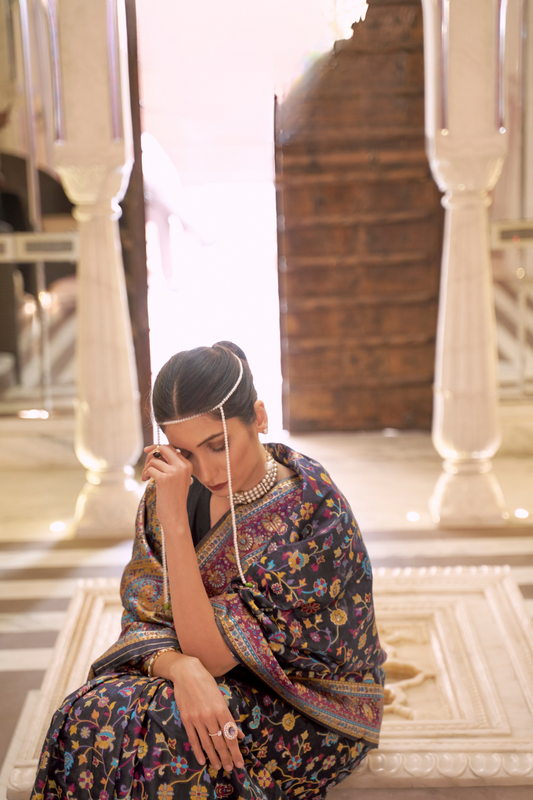 Premium Modal Silk Saree with Kashmiri Handloom Design