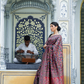 Premium Floral Banarasi Saree with Pashmina Silk Look