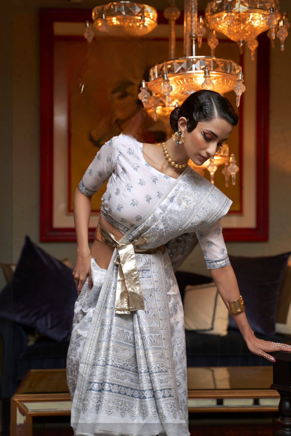 Kashmiri Woven Cotton Silk Designer Saree with Ethnic Charm
