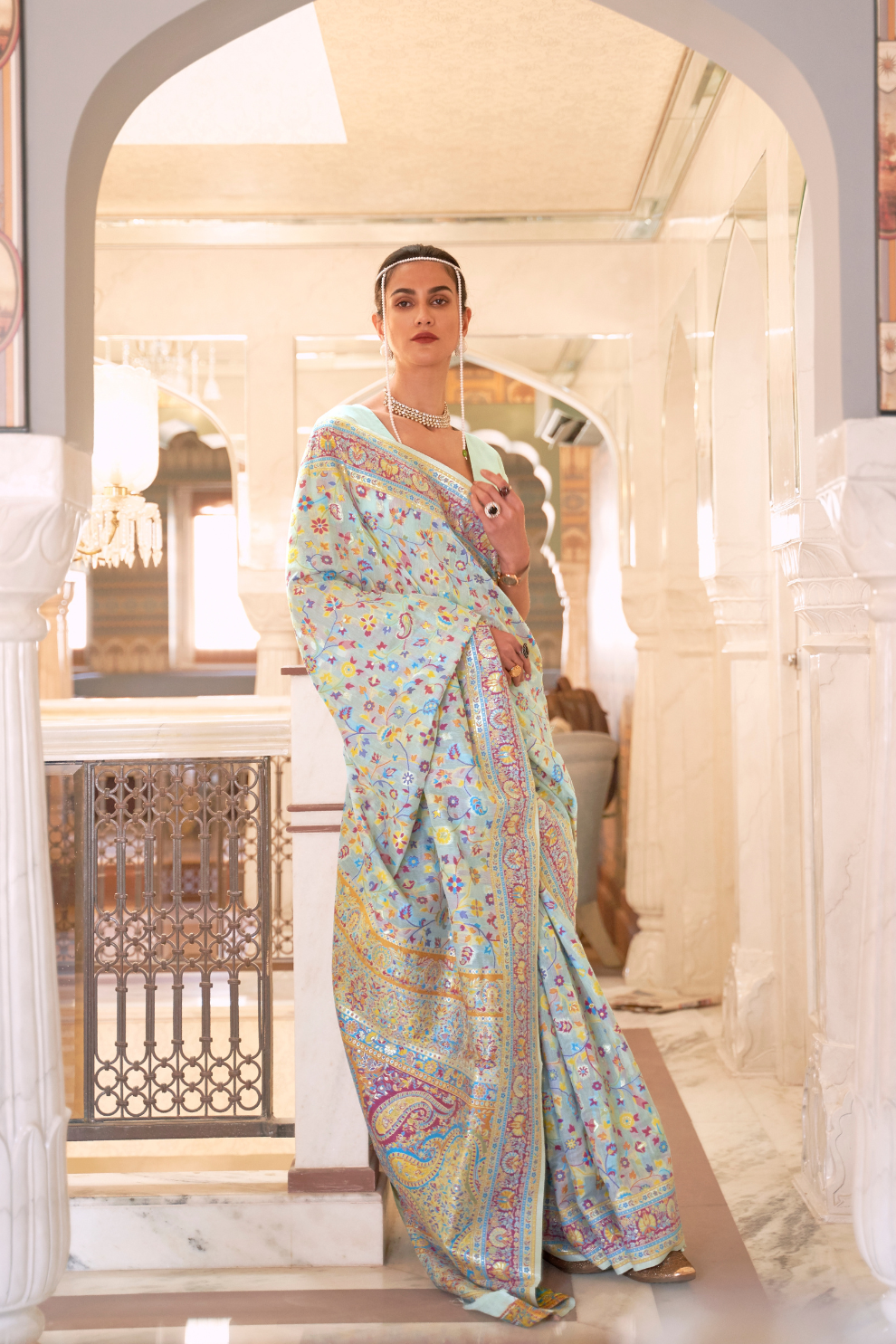 Premium Modal Silk Saree with Kashmiri Handloom Design