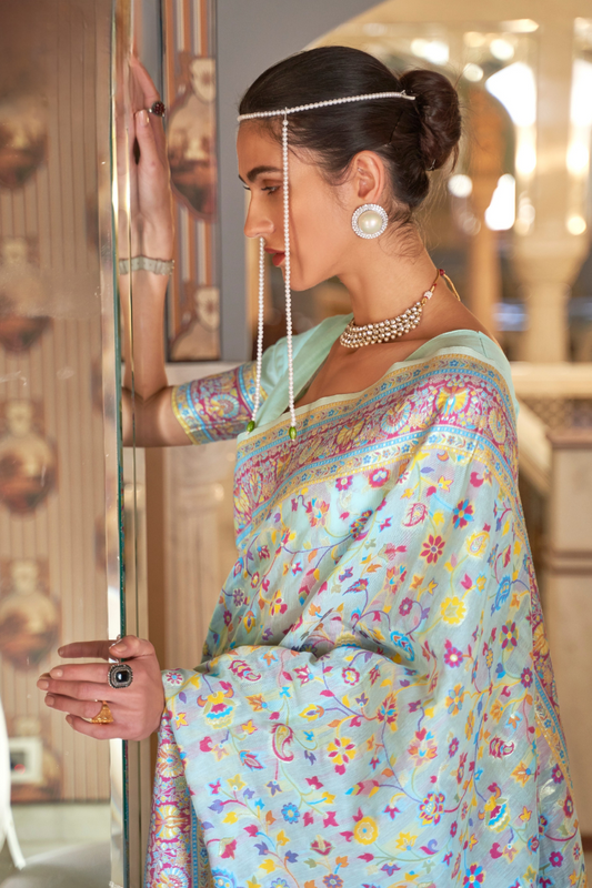 Premium Modal Silk Saree with Kashmiri Handloom Design