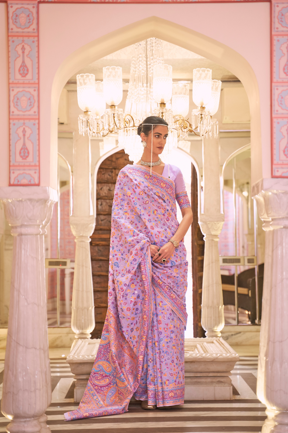 Premium Modal Silk Saree with Kashmiri Handloom Design