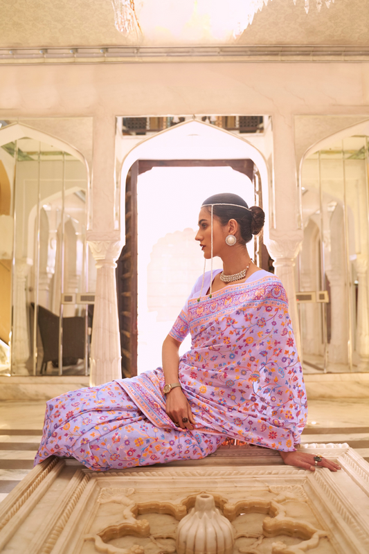 Premium Modal Silk Saree with Kashmiri Handloom Design