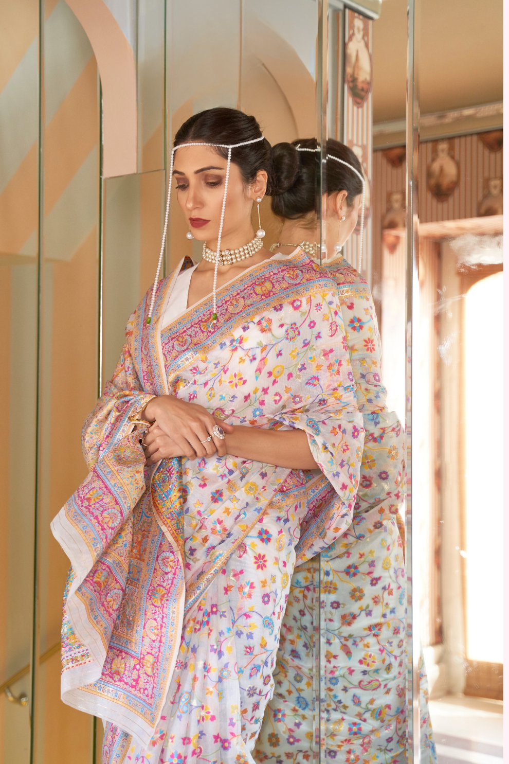 Premium Modal Silk Saree with Kashmiri Handloom Design