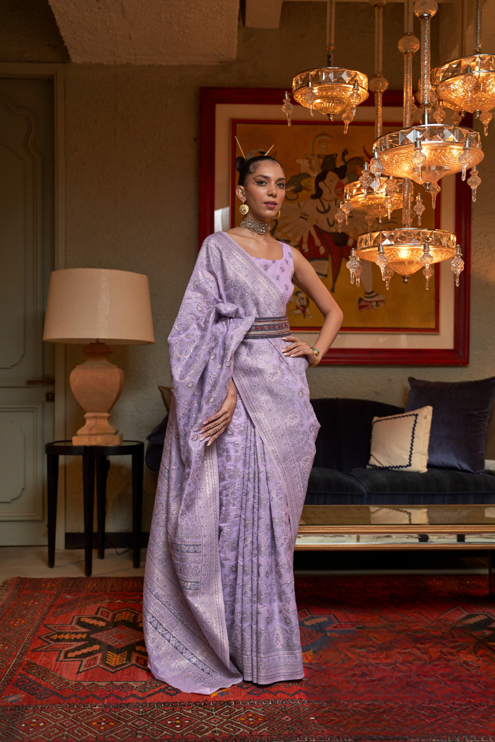 Kashmiri Woven Cotton Silk Designer Saree with Ethnic Charm