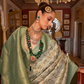 Elegant Silk Blend Saree with Kanjivaram Weave