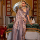 Elegant Silk Blend Saree with Kanjivaram Weave