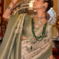 Elegant Silk Blend Saree with Kanjivaram Weave