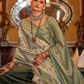 Elegant Silk Blend Saree with Kanjivaram Weave